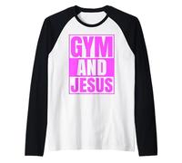 Gym and Jesus Christian Trainer Grace God Athlete Lifting Manche Raglan