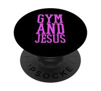 Gym and Jesus Christian Trainer Grace God Athlete Lifting PopSockets PopGrip Adhésif