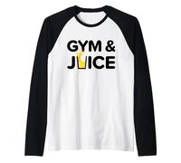 Gym and Juice Drôle Entraînement Sain Jus Fitness Diet Manche Raglan