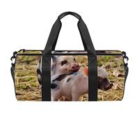 Gym Bag Travel Duffel Bag Sports Tote Bag for Women and Men,Pig Farm Animals,Shoulder Strap Carry on Bag