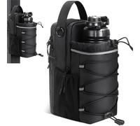 Gym Bag Water Bottle Carrier Holder with Strap & Phone Pockets, Lightweight Durable Waterproof Workout Fitness Travel Attaches to Metal Compact for Men and Women