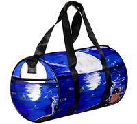 Gym Bags Small Duffel Bag Sports Tote for Yoga,Blue Sea Moon,Outdoor Fitness Bags Carry on Bag