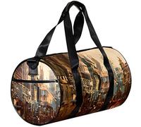 Gym Bags Small Duffel Bag Sports Tote for Yoga,City Street Photo,Outdoor Fitness Bags Carry on Bag