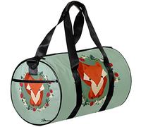 Gym Bags Small Duffel Bag Sports Tote for Yoga,Fox and Flowers,Outdoor Fitness Bags Carry on Bag