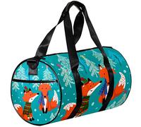 Gym Bags Small Duffel Bag Sports Tote for Yoga,Orange Fox Tree Snowflake,Outdoor Fitness Bags Carry on Bag