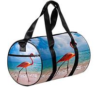 Gym Bags Small Duffel Bag Sports Tote for Yoga,Pink Flamingos on The Beach,Outdoor Fitness Bags Carry on Bag