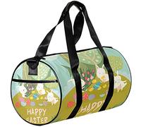Gym Bags Small Duffel Bag Sports Tote for Yoga,Rabbit Flower Easter Egg Bunny,Outdoor Fitness Bags Carry on Bag