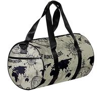 Gym Bags Small Duffel Bag Sports Tote for Yoga,Retro World Map Compass,Outdoor Fitness Bags Carry on Bag