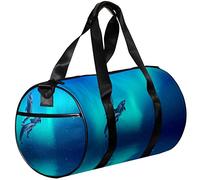 Gym Bags Small Duffel Bag Sports Tote for Yoga,Sea and Aurora and Dolphins,Outdoor Fitness Bags Carry on Bag