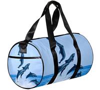 Gym Bags Small Duffel Bag Sports Tote for Yoga,Sea Dolphins Blue Sky,Outdoor Fitness Bags Carry on Bag