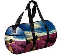 Gym Bags Small Duffel Bag Sports Tote for Yoga,Sky and Lavender Flower,Outdoor Fitness Bags Carry on Bag