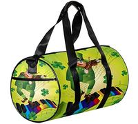Gym Bags Small Duffel Bag Sports Tote for Yoga,St Patricks Day Playing Violin,Outdoor Fitness Bags Carry on Bag