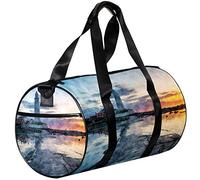 Gym Bags Small Duffel Bag Sports Tote for Yoga,Sunrise Sea Sky Lighthouse,Outdoor Fitness Bags Carry on Bag