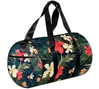 Gym Bags Small Duffel Bag Sports Tote for Yoga,Tropical Plants and Flowers,Outdoor Fitness Bags Carry on Bag