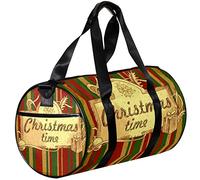 Gym Bags Small Duffel Bag Sports Tote for Yoga,Vintage Christmas Stripes,Outdoor Fitness Bags Carry on Bag