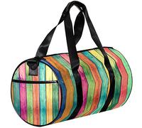 Gym Bags Small Duffel Bag Sports Tote for Yoga,Vintage Wood Color Striped,Outdoor Fitness Bags Carry on Bag