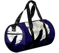 Gym Bags Small Duffel Bag Sports Tote for Yoga,Wolf and Moon,Outdoor Fitness Bags Carry on Bag