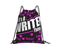 Gym Cordon Sac À Dos 36x42cm, C'est Une Affaire D'Écrivain Étanche Extérieure Sac Tissu Cordon, pour Anniversaire, Femmes, La Maternelle, Hommes