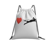 Gym Cordon Sac À Dos 36x42cm, J'adore Nager Extérieure Étanche Sac De Gym, pour Anniversaire, Femmes, Yoga, École