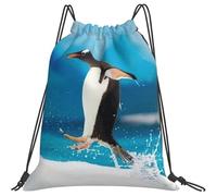 Gym Cordon Sac À Dos 36x42cm, Manchot Portable Filles Sac De Sport, pour Anniversaire, Le Sport, Hommes, La Plage