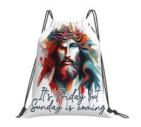 Gym Cordon Sac À Dos C'est Vendredi, mais Dimanche Arrive ! Pâques, Jésus Portable Extérieure Sac De Sport, pour Le Sport, La Plage, Yoga, 36x42cm