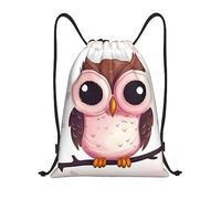 Gym Cordon Sac À Dos Chouette Mignonne Pliable Lavable Sac pour Filles, pour École, Yoga, La Maternelle, 36x42cm