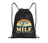 Gym Cordon Sac À Dos Homme Mûr Que J'adore Pêcher Portable Filles Sac De Yoga À Cordelette, pour Anniversaire, La Maternelle, Hommes, 36x42cm