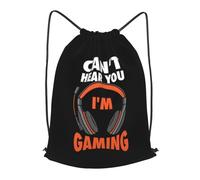 Gym Cordon Sac À Dos Je Ne T'Entends Pas, Je Joue Aux Jeux Vidéo Lavable Portable Sac À Cordon De Sport, pour Le Sport, Femmes, La Plage, 36x42cm