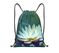 Gym Cordon Sac À Dos Libellule avec Nénuphar Filles Garçons Sac À Cordon Serrage, pour École, Anniversaire, La Maternelle, 36x42cm
