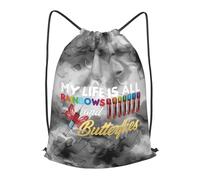 Gym Cordon Sac À Dos Ma Vie Est Entièrement Consacrée À La Phlébotomie du Papillon Arc-en-Ciel Extérieure Pliable Sac De Sport, pour Anniversaire, Natation, Femmes, 36x42cm