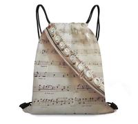 Gym Cordon Sac À Dos Musique De Flûte Extérieure Pliable Sac De Piscine, pour Anniversaire, Femmes, Hommes, 36x42cm