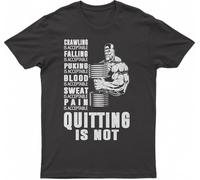Gym Crawling Falling Puking Blood Sweat Pain is Acceptable Quitting is Not, Fashion T-T-Shirts à Manches Courtes(Large)