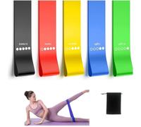 Gym,Elastics,Yoga Elastics,Leg Elastics,Resistance Elastics,Hip Elastics,Pilates Elastics-Pack Of 5