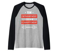 Gym Fitness Coach Sportif Musculation Humour muscu Manche Raglan