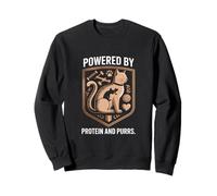 Gym Funny Cat Lover Powered by Protein and Purrs Sweatshirt