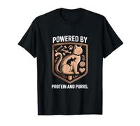 Gym Funny Cat Lover Powered by Protein and Purrs T-Shirt