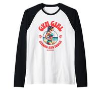 Gym Girl Strong and Tough Fitness Motivation Design Manche Raglan