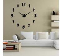 GYM Grande horloge murale sans cadre à monter soi-même, design moderne, salle de fitness, art mural, bodybuilding, horloge à faire soi-même, cadeau pour les amateurs