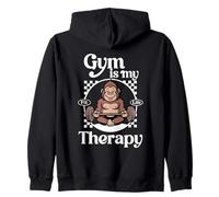 Gym Is My Therapy Gorilla Workouts Gym Citations Retro Fitness Sweat à Capuche