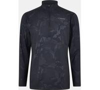 Gym King Men's Gymki Debossed Camo Quarter-Zip Long Sleeve Funnel Neck Slim Fit Performance Tracksuit Top Noir Très grand Male