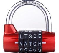 Gym Locker Locker,Heavy Duty Security Padlock With Password,5 Letters (Red)