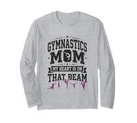 Gym Mom Heart on That Beam Gymnaste Mother Manche Longue