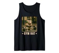 Gym Rat Deadlift Training Funny Cute Rat Weightlifting Meme Débardeur