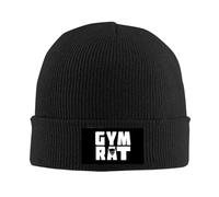 Gym Rat Unisex Fashion Cool Adjustable Snapback Winter Warm Knit Cap Beanie Hat One Size Black