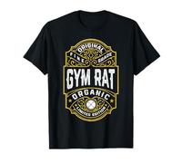Gym Rat Vintage Whisky Label Bodybuilding Gym Workout Men T-Shirt