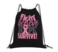 Gym Sack Sensibilisation Au Cancer du Sein - Croire, Espérer, Lutter Sacs À Cordon Sport Sacs Piscine Imperméable Sac De Sport pour Fête Vacances Gym S