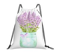 Gym Sack Vase Rustique À Fleurs De Lavande Sacs Piscine Sport Sacs À Cordon Unisexe Sac À Dos pour Fête Plage Natation M