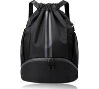 Gym Sacs À Cordon Sac À Dos Sport Avec Compartiment À Chaussures Pour Yoga Baignade Plage Sac Avec Humide-Sec Séparé Football Sac De Sport Multifonctionnel À Cordon