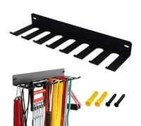 Gym Storage Rack, 8 Hook Metal Barbell Storage, Resistance Band Rack Gym Organizer Vertical Barbell Mount with Screw Space Saving Commercial or Home Accessory