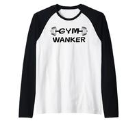 Gym Wanker Men Certified Personal Trainer Funny Gym Workout Manche Raglan